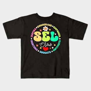 Groovy Social Emotional Learning Teacher SEL Crew Teacher Kids T-Shirt